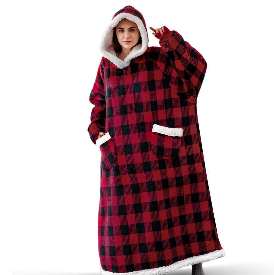 Robe Hoodie Blanket Oversized Pullover With Pockets.