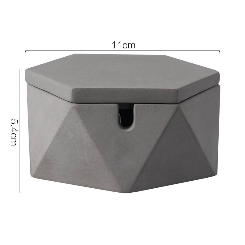 Triangular ashtray with cover