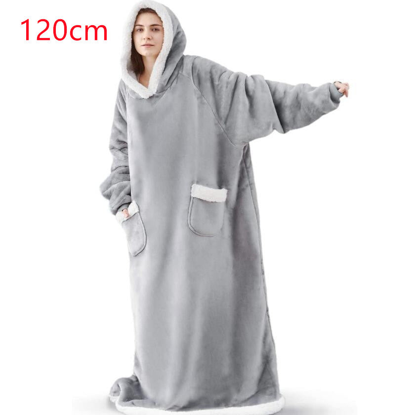 Robe Hoodie Blanket Oversized Pullover With Pockets.