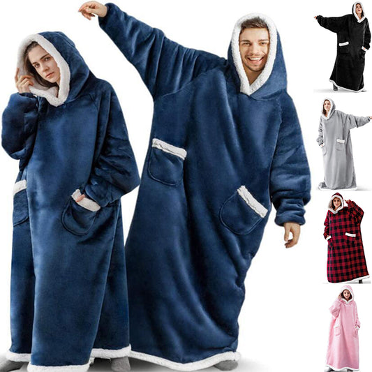 Robe Hoodie Blanket Oversized Pullover With Pockets.