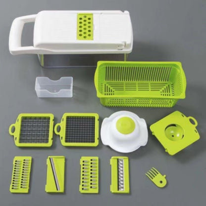 12 In 1 Manual Vegetable Chopper Kitchen, Multi  Blade with hand Protector and Container.