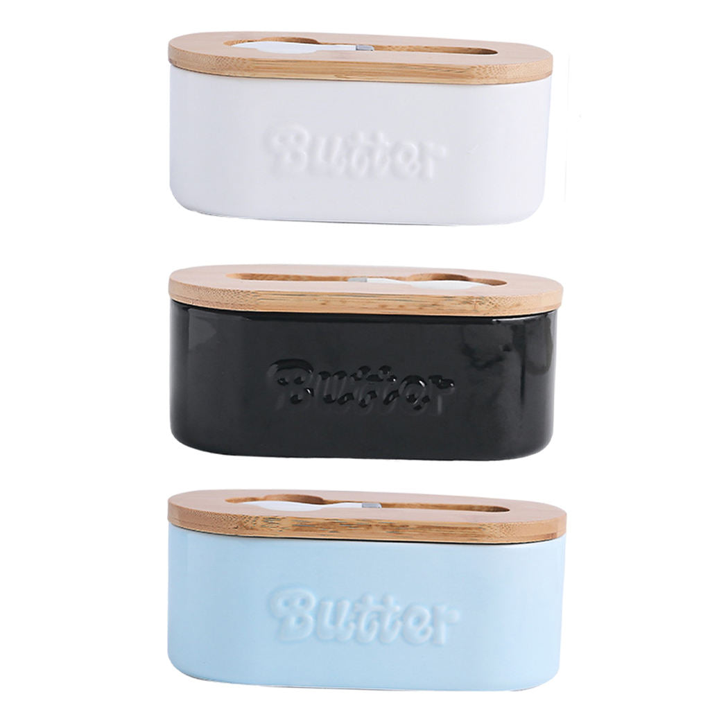 Butter Partition Storage Box Ceramic Tape Cutter